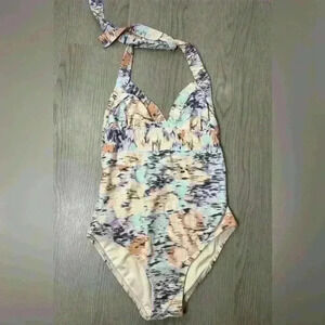 Shoshanna Women's Vintage Sky Colors Twist One Piece Swimsuit Size S‎